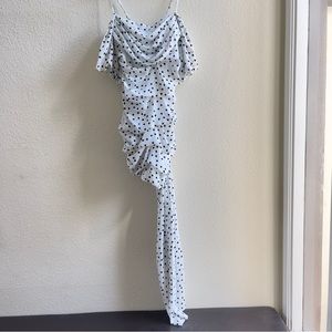 White with small black polka dot dress Size 10